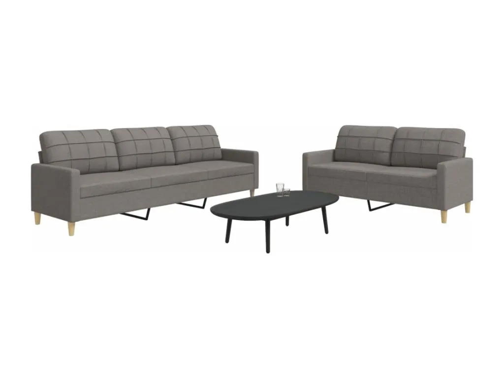 Juego de sofás 2 piezas tela gris taupe TVMM89943