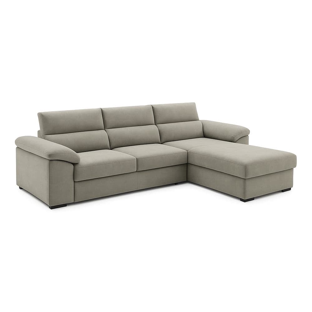 Sofá Seccional de Esquina 270x200 cm Tela Beige