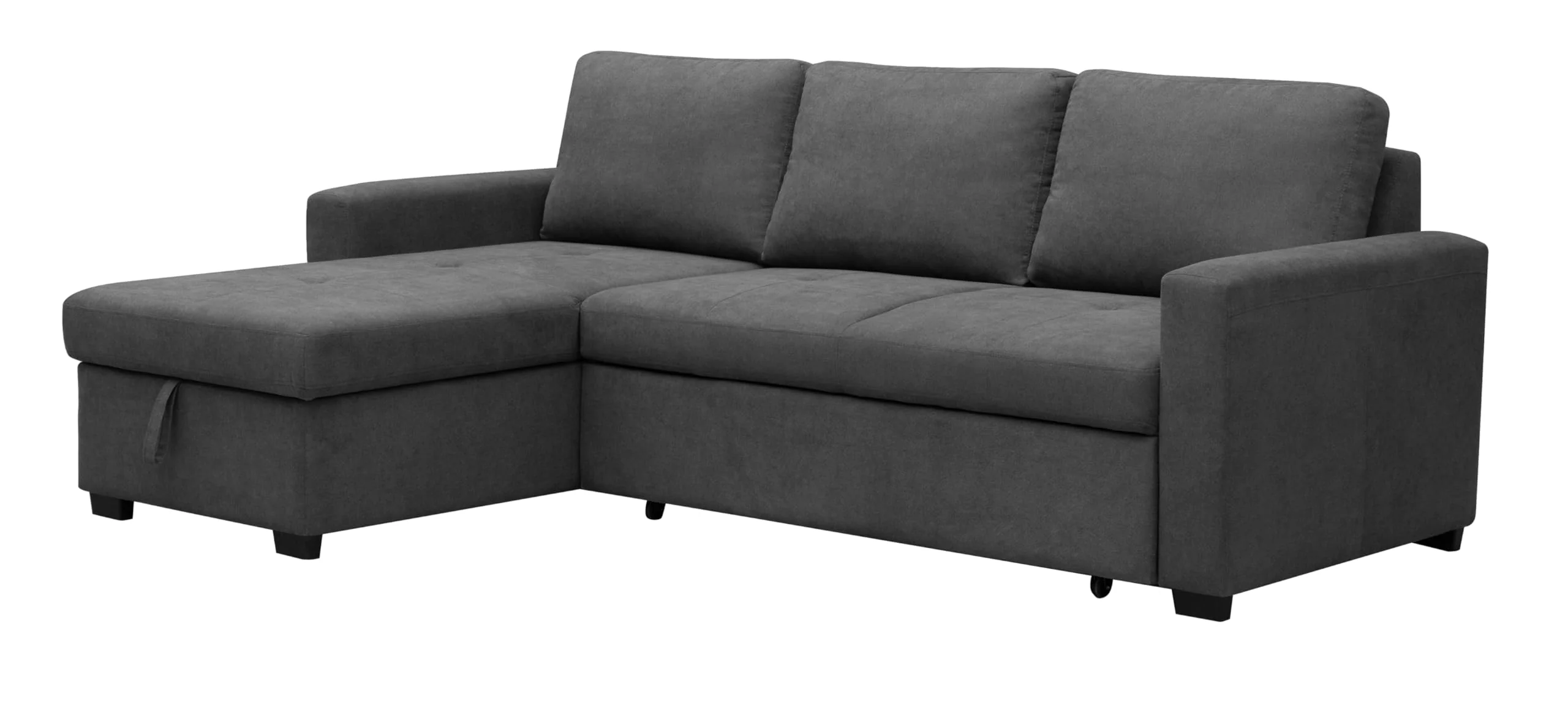 Sofá 3 plazas chaise longue convertible gris oscuro