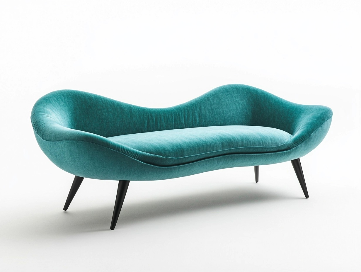 Sofá de diseño moderno en terciopelo verde