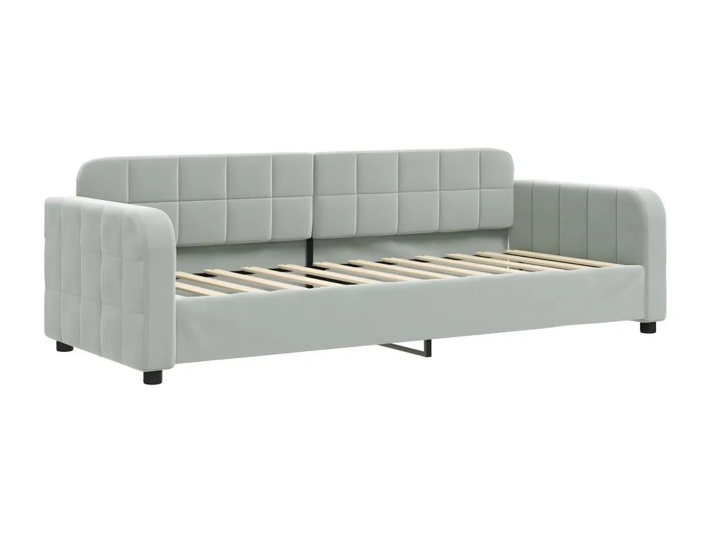 Sofá cama sin colchón terciopelo gris claro 80x200 cm 72636TVQA