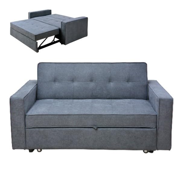 Sofá cama 3 plazas gris con apertura clic clac